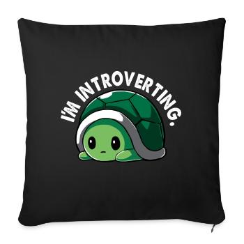 Tortue introvertie - Housse de coussin décorative 45 x 45 cm - noir - Devant