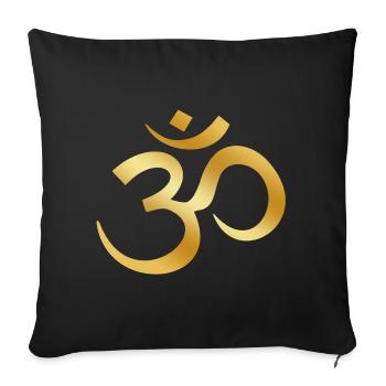 Om - Housse de coussin décorative 45 x 45 cm - noir - Devant