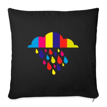coloré pluie d'automne - Housse de coussin décorative 45 x 45 cm - noir - Devant