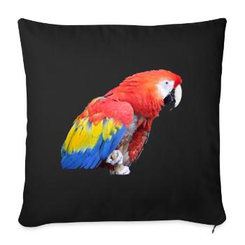 parrot - Sofa pillowcase 17,3'' x 17,3'' (45 x 45 cm) - black - Front
