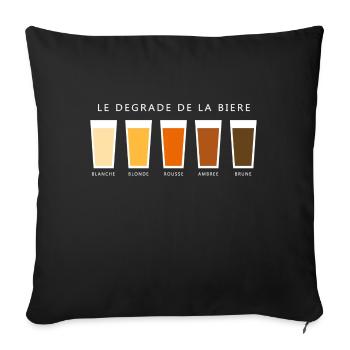 Biere degrade beer gradient (dd) - Housse de coussin décorative 45 x 45 cm - noir - Devant