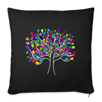 Baum des Lebens - Sofakissenbezug 45 x 45 cm - Schwarz - Vorne