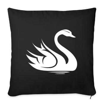 Swan Symbol Illustration Water Lake Nature Animals - Sofa pillowcase 17,3'' x 17,3'' (45 x 45 cm) - black - Front