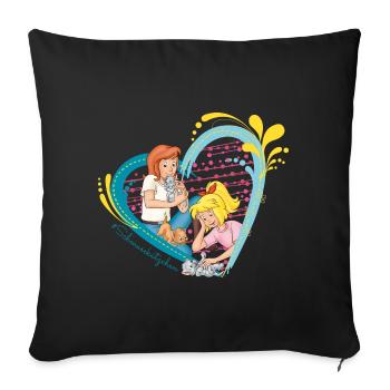 Bibi and Tina 'cuddly kitten' - Sofa pillowcase 17,3'' x 17,3'' (45 x 45 cm) - black - Front