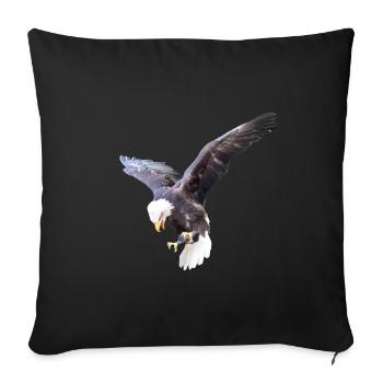 Eagle in a swoop - Sofa pillowcase 17,3'' x 17,3'' (45 x 45 cm) - black - Front