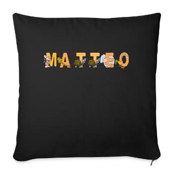 Matteo - Sofakissenbezug 45 x 45 cm - Schwarz - Vorne