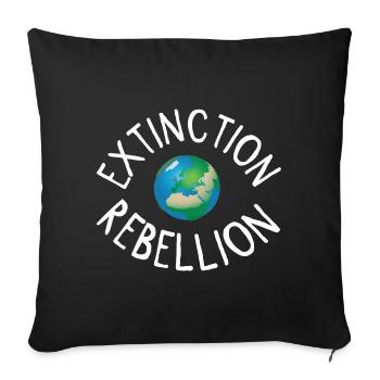 Extinction Rebellion Planet Earth white - Sofa pillowcase 17,3'' x 17,3'' (45 x 45 cm) - black - Front