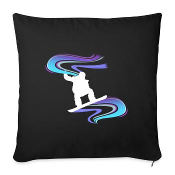Snowboard Snowboarder whirl white - Sofa pillowcase 17,3'' x 17,3'' (45 x 45 cm) - black - Front