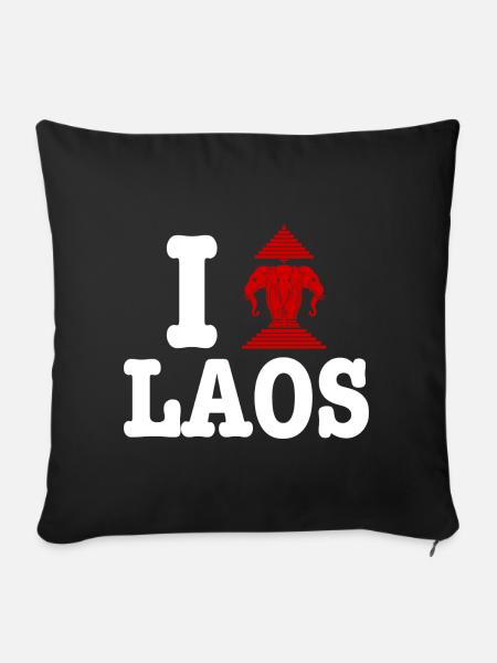 Ich Erawan (Liebe) Laos - Sofakissenbezug 45 x 45 cm - Schwarz