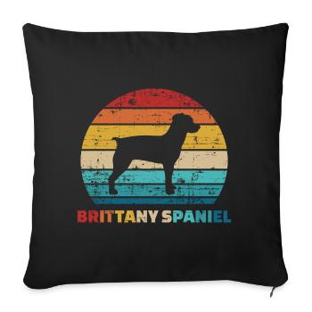 Brittany Spaniel - Sofa pillowcase 17,3'' x 17,3'' (45 x 45 cm) - black - Front