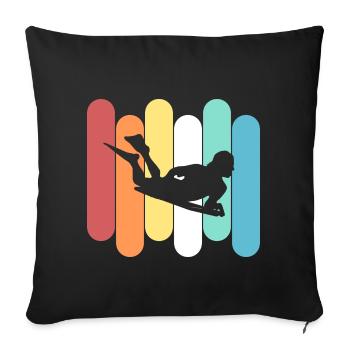 Bodyboarder - Sofa pillowcase 17,3'' x 17,3'' (45 x 45 cm) - black - Front