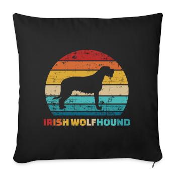 Irish wolfhound - Sofa pillowcase 17,3'' x 17,3'' (45 x 45 cm) - black - Front