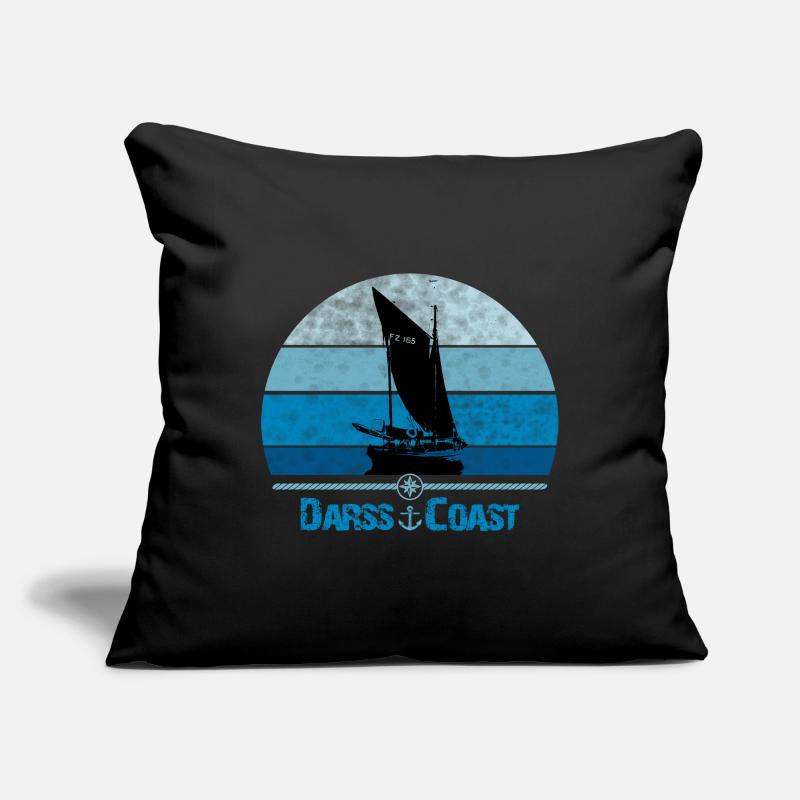 Côte Darss avec Zeesboot Housse de coussin décorative 45 x 45 cm