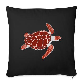 Turtle (red) - Sofa pillowcase 17,3'' x 17,3'' (45 x 45 cm) - black - Front