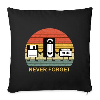 Never forget - Sofa pillowcase 17,3'' x 17,3'' (45 x 45 cm) - black - Front