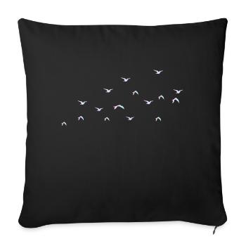 Bird flight south gift idea - Sofa pillowcase 17,3'' x 17,3'' (45 x 45 cm) - black - Front