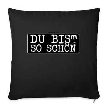 Verweile doch Du bist so schön * Zitat Goethe - Sofakissenbezug 45 x 45 cm - Schwarz - Vorne