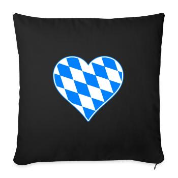 Drapeau de coeur de Bavière Fahne I love cadeau - Housse de coussin décorative 45 x 45 cm - noir - Devant