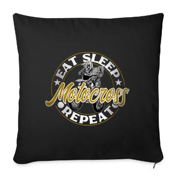 Motocross - Housse de coussin décorative 45 x 45 cm - noir - Devant