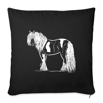 cheval - Housse de coussin décorative 45 x 45 cm - noir - Devant