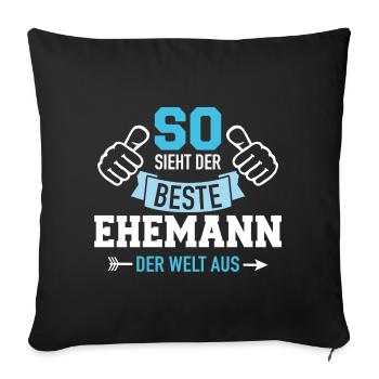 Ehemann - Sofakissenbezug 45 x 45 cm - Schwarz - Vorne