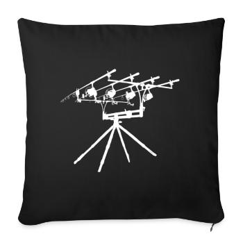 Carp fishing rodpod.Tshirt carp angler gift - Sofa pillowcase 17,3'' x 17,3'' (45 x 45 cm) - black - Front