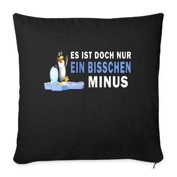 eisbaden pinguin motivation winterbader minus kalt - Sofakissenbezug 45 x 45 cm - Schwarz - Vorne
