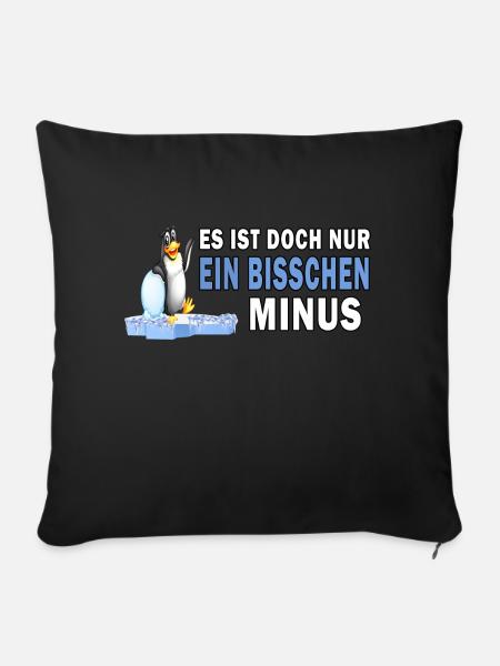 eisbaden pinguin motivation winterbader minus kalt - Sofakissenbezug 45 x 45 cm - Schwarz