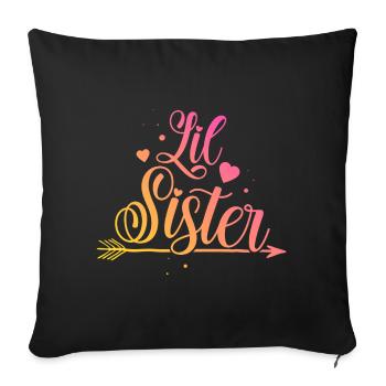 Petite soeur - Housse de coussin décorative 45 x 45 cm - noir - Devant
