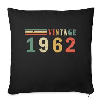 Vintage 1962 - Sofa pillowcase 17,3'' x 17,3'' (45 x 45 cm) - black - Front