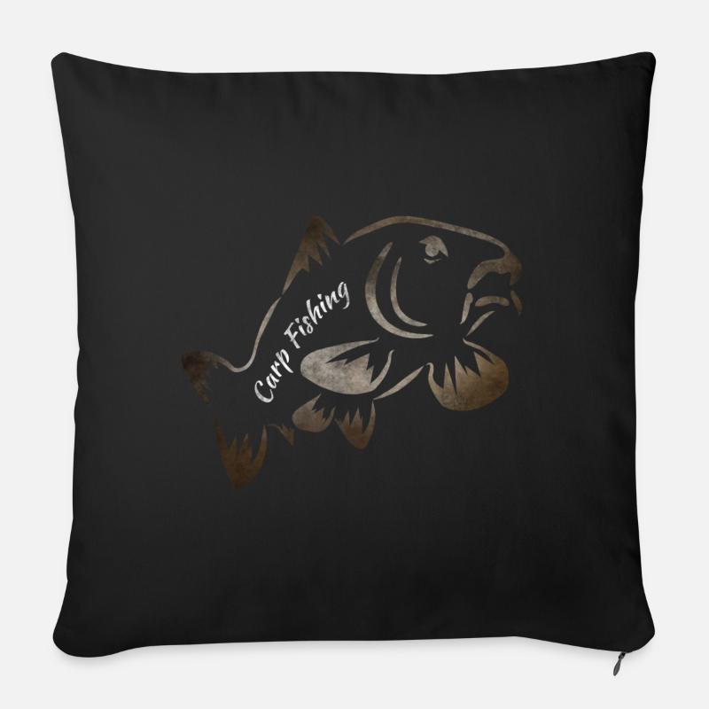 Carp Fishing - Carphunter - Sofakissenbezug 45 x 45 cm - Schwarz