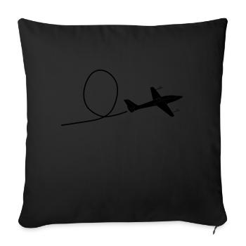 fox glider gliding glider pilot pilot - Sofa pillowcase 17,3'' x 17,3'' (45 x 45 cm) - black - Front