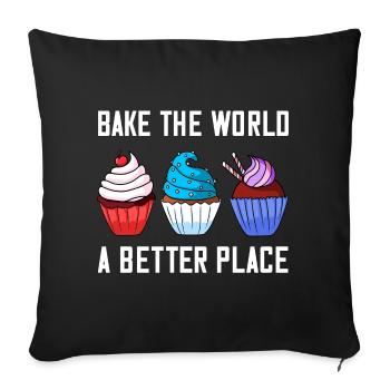 Cupcake Baking Bakery Baker Cake - Sofa pillowcase 17,3'' x 17,3'' (45 x 45 cm) - black - Front