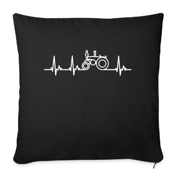 Incandescence Trecker battement de cœur ECG - Housse de coussin décorative 45 x 45 cm - noir - Devant