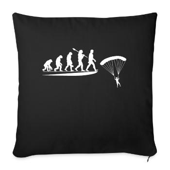 Parachute Evolution of the Monkey In The Parachute - Sofa pillowcase 17,3'' x 17,3'' (45 x 45 cm) - black - Front