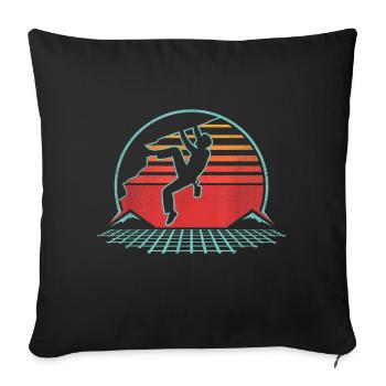 Retro design rock climbing climber - Sofa pillowcase 17,3'' x 17,3'' (45 x 45 cm) - black - Front
