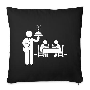 Waitress Waiter - Sofa pillowcase 17,3'' x 17,3'' (45 x 45 cm) - black - Front