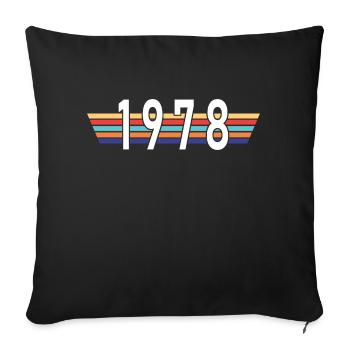 Je suis de 1978 - Housse de coussin décorative 45 x 45 cm - noir - Devant