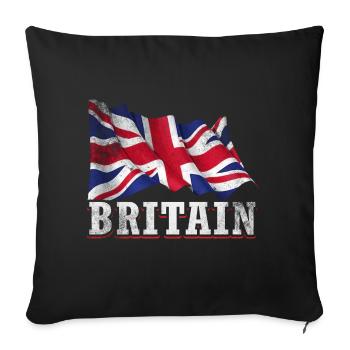 Great Britain United Kingdom UK Flag - Sofa pillowcase 17,3'' x 17,3'' (45 x 45 cm) - black - Front