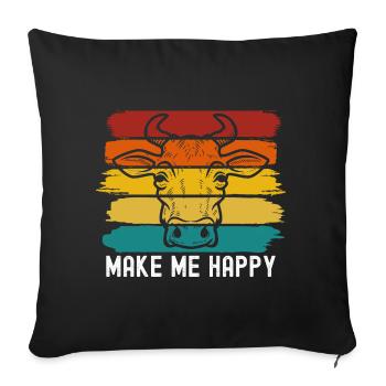 Vache - Housse de coussin décorative 45 x 45 cm - noir - Devant