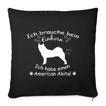 American Akita Hund - American Akita - Sofakissenbezug 45 x 45 cm - Schwarz - Vorne