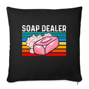 Savon Soap Dealer faire hobby - Housse de coussin décorative 45 x 45 cm - noir - Devant