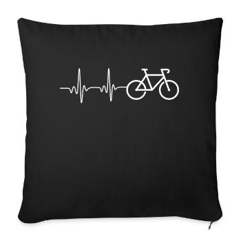 Heartbeat Bike Fahrrad - Sofa pillowcase 17,3'' x 17,3'' (45 x 45 cm) - black - Front