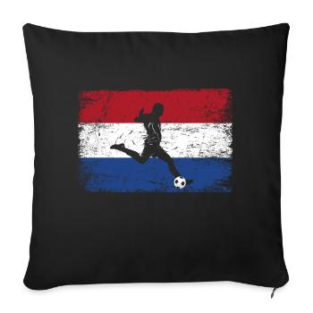 Niederlande Fußball Fan von Holland Mannschaft - Sofakissenbezug 45 x 45 cm - Schwarz - Vorne