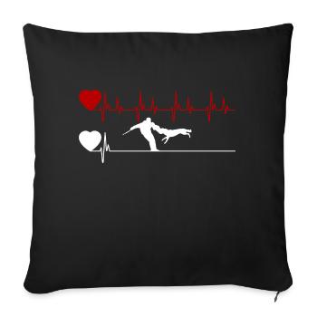 Heartbeat IGP Chien de protection Sport canin - Housse de coussin décorative 45 x 45 cm - noir - Devant