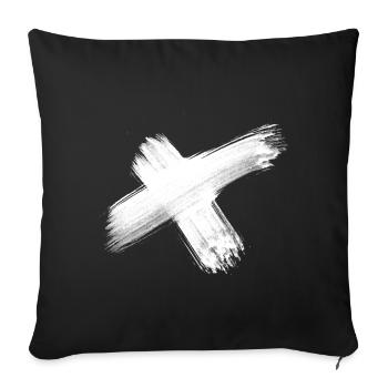 x white - Sofa pillowcase 17,3'' x 17,3'' (45 x 45 cm) - black - Front