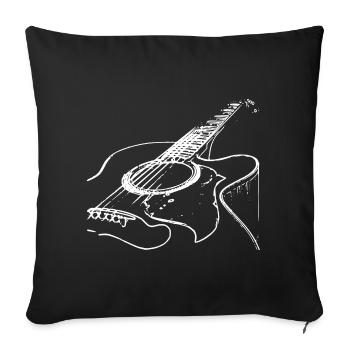 Guitare acoustique - Amateurs de musique - Housse de coussin décorative 45 x 45 cm - noir - Devant