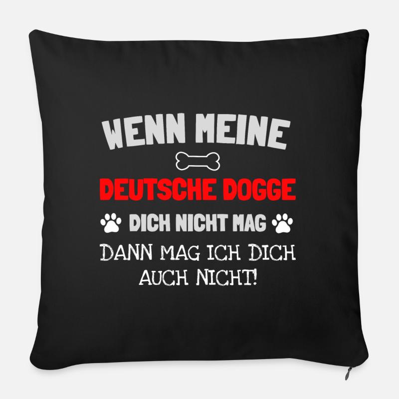 Hund Deutsche Dogge - Sofakissenbezug 45 x 45 cm - Schwarz