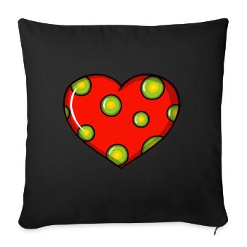 Coeur coloré - Housse de coussin décorative 45 x 45 cm - noir - Devant