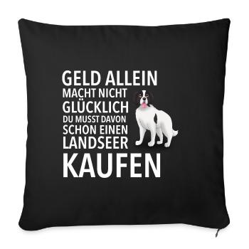 Landseer Glücklich - Landseer - Sofakissenbezug 45 x 45 cm - Schwarz - Vorne